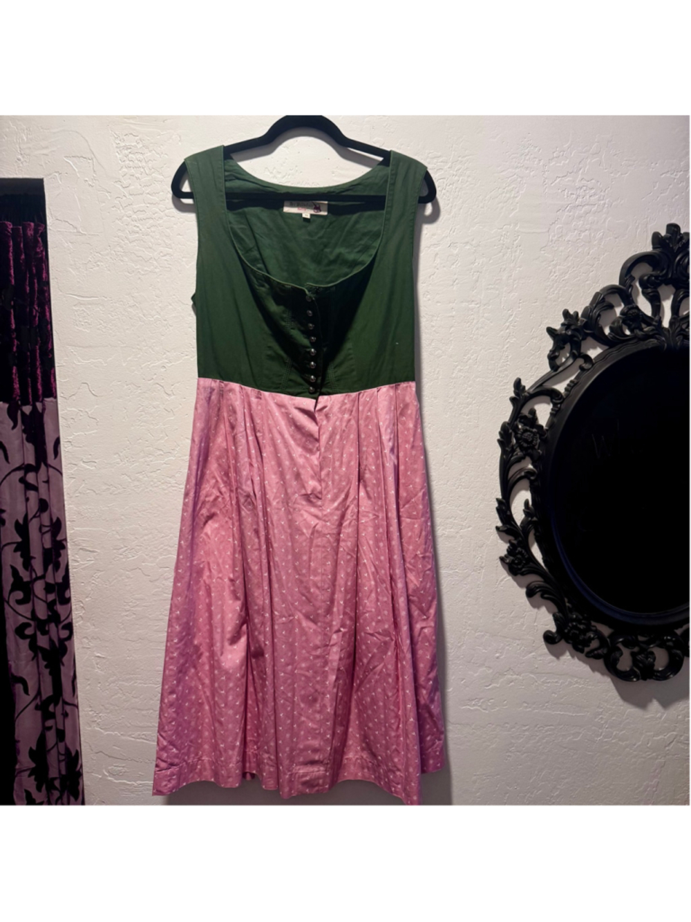 Women's Der Wildschütz Dirndl Dress Size 10 Green and Pink